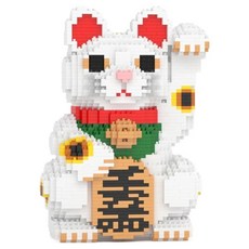 大眼睛招財貓奈米積木, 白色