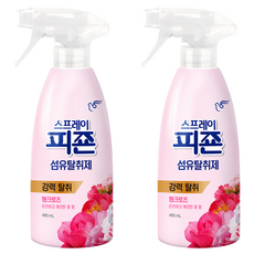 피죤 스프레이 섬유탈취제 핑크로즈 본품, 490ml, 2개