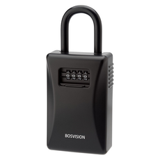 BOSVISION 博士威 四字輪鑰匙收納盒 鎖中鎖 掛盒 短掛鉤款, 黑色, 1個