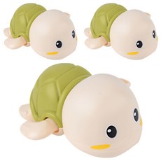 Let's Toy 游泳烏龜洗澡玩具，多種顏色可選, 綠色, 3個