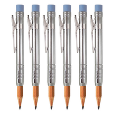 TOHKIN 東京金屬 鉛筆延長器 HE-HB, 銀色, 6支