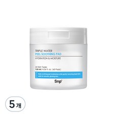 Snp Triple Water水潤去角質爽膚棉 135ml, 60片, 5罐
