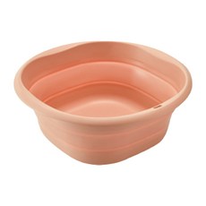 日本SP SAUCE 攜帶式可吊掛折疊臉盆, 大中小三種尺寸, 紅黃綠三種粉彩顏色, 粉紅色, 1個