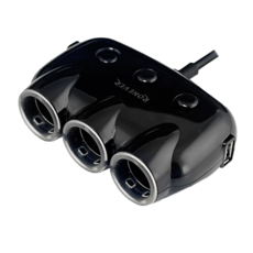 RONEVER 3A獨立開關車用USB充電器 102 x 66 x 35mm 線長50cm 120g, PE007, 黑色