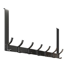 前程似錦 免鑽孔 門用衣架 門上掛鉤 14鉤, 黑色, 1個