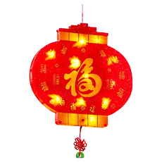 春節吸盤燈 燈籠 LED節能燈珠 需3顆4號電池, 寬32 x 高30cm, 紅色