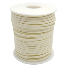Mandeul Hobby 麂皮絨緞帶 人造皮革繩, 1個, 45m, 02 象牙白