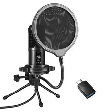코시 1인방송 USB 콘덴서 마이크 노이즈캔슬링 삼각대 팝필터 홈레코딩, MK4020UB, 단일