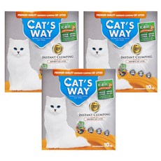 CAT'S WAY 貓趣味 天然礦物貓砂 超低粉塵 瞬間凝結 天然香氣, 尤加利, 10kg, 3袋