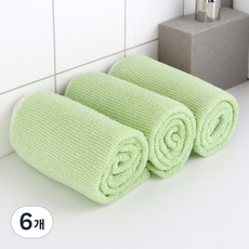 EYN 含竹萃沐浴巾, 綠色, 6個, 1入