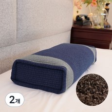 숙면예감 메밀 사각 베개, 파랑, 2개