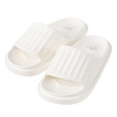 CARET 男女通用 皺褶設計 EVA 緩震拖鞋, 230, 米白色