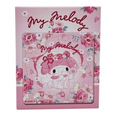 Pintoo 優利瑪 My Melody 美樂蒂 花朵系列 拼圖磁鐵 方 HP0116015 粉茶花 16片, 1盒