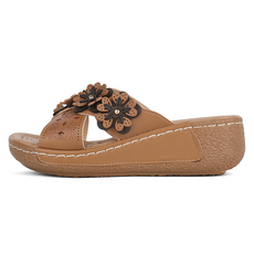 J SHOE 女性牛皮全日厚底拖鞋