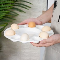 American Road 法式大尺寸圓形陶瓷雞蛋託盤 RK2145, 1個, 白色