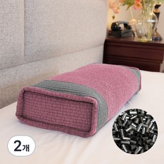 Sarang Yegam 60支亞麻染色方枕頭套+枕芯組, 粉色, 2個