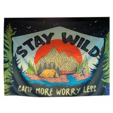 Wild Peak 野峰 掛布 環保數位滿版印刷 布料厚實 鎖邊緊密 不虛邊 適用於室內外, 200 x 150cm, R款 狂野露, 1件