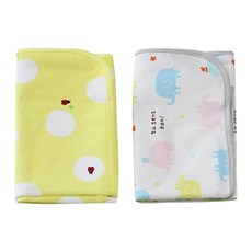 超薄超輕可攜式尿布墊2件組 70 x 45cm 160g, 大象 黃色 + 白色, 1組