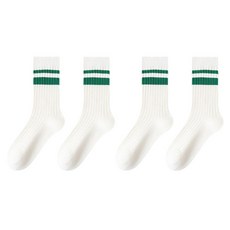 로브로코 여성용 패션 골프 양말 4족 세트, 그린 스트라이프, 1세트