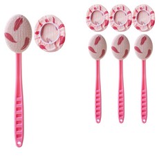 Jung Sang Eye And手柄沐浴身體刷 自我搓澡棒 2入+替換裝 4入組, 2組, 粉色