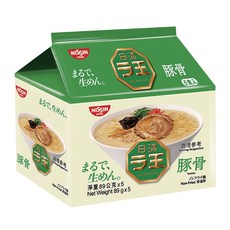 NISSIN 日清 拉王 非油炸速食麵 豚骨 89g, 5包