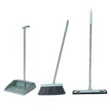 피크벤쳐스 미용실 청소 업소용 플라스틱 빗자루쓰레받기, 3종 블루, 1세트