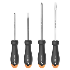 deLi 得力 工具家居系列 一字十字螺絲起子4件組 黃色 HT1004C, 1套