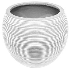 도시정원 Natural Cement Horizontal 화분 0161, White Glazed