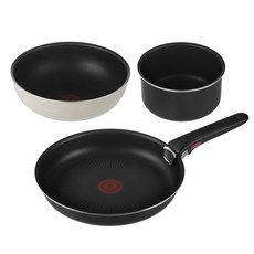 테팔 멀티핸들 + 프라이팬 3종 세트 프라이팬 + 웍 + 캐서롤 + 멀티핸들 혼합색상