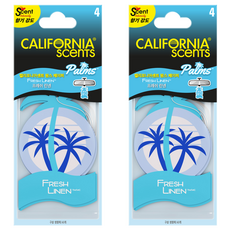 CALIFORNIA scents 紙質掛式芳香劑 清新亞麻香 正裝 4入, 26g, 2個, 爽身粉/皂香, 清新亞麻