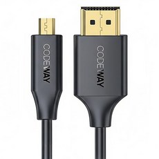 CODEWAY 4K Micro-HDMI轉HDMI 2.0影音傳輸線, 1m, 1條