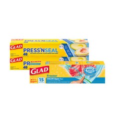 GLAD 佳能 保鮮膜 30cm*12.3m 2入+夾鏈袋 L號 26.8cm*27.3cm組, 1組