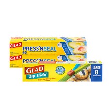 GLAD 佳能 保鮮膜 30cm*12.3m 2入+拉鍊袋 L號 30cm*30cm組, 1組