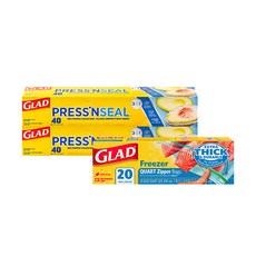 GLAD 佳能 保鮮膜 30cm*12.3m 2入+夾鏈袋 M號 17.7cm*19.6cm組, 1組