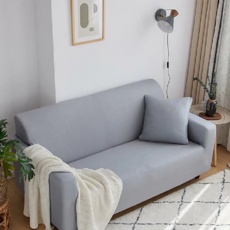 彈力全包沙發套, 92%聚脂纖維+8%氨綸, 多種顏色可選, 190~230cm, 純灰色, 1個