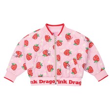 Pink Dragon 女童草莓滿版鋪棉外套
