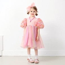 MARI N MORI 女童彩虹花朵派對洋裝