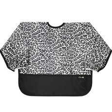 플리에 배색 방수 긴팔 턱받이, 09그레이호피, 1개, 1매