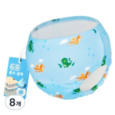 아띠래빗 유아용 순면 6중 배변훈련팬티, 다이노, 8개