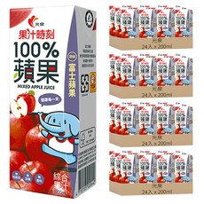 光泉 果汁時刻100%蘋果綜合果汁, 200ml, 96入
