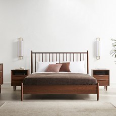 까사미아 브루노 침대 프레임 단품 방문설치, 월넛 브라운