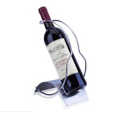 不鏽鋼弧形拾取式紅酒架, 銀色, 1個