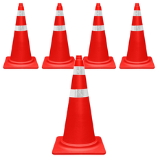 DONGKWANG Safety 彩色交通錐, 5個, 紅色
