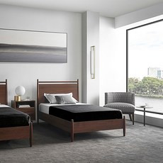 까사미아 브루노 보드 침대 프레임 단품 방문설치, 월넛 브라운