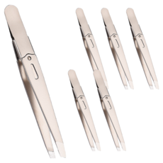 바코젤 修眉美容夾 鑷子, 銀色, 6個