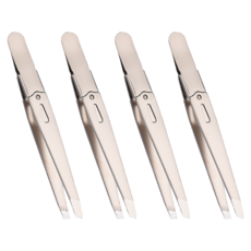 바코젤 修眉美容夾 鑷子, 銀色, 4個