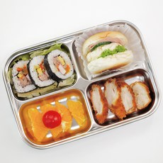 incoc 瘦身不鏽鋼4格餐盤, 單一顏色, 1套