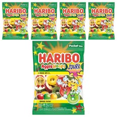 HARIBO 圈圈造型酸味軟糖 蘋果風味, 5包, 80g