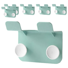 多功能掛勾吹風機架, ABS材質, 加購無痕背膠, 繞線收納, 綠色, 6個