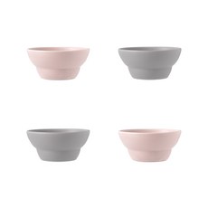 BOWLBOWL 韓國製 Bowl Bowl 復古醬料碗 嫩粉色 2入 + 煙灰色 2入, 混合顏色, 1套